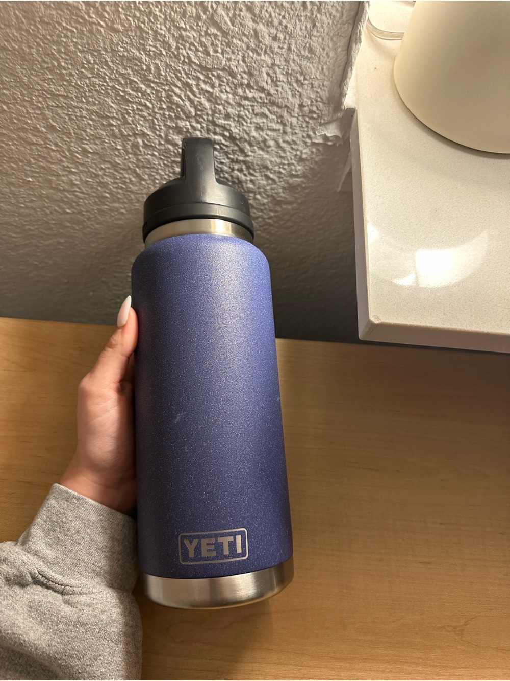 Yeti Glitter Navy Blue Rambler Bottle with Straw Cap